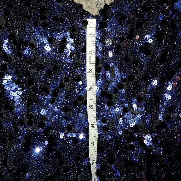 Royal Blue Sequined Strapless Formal Dress - Picture 6 of 14